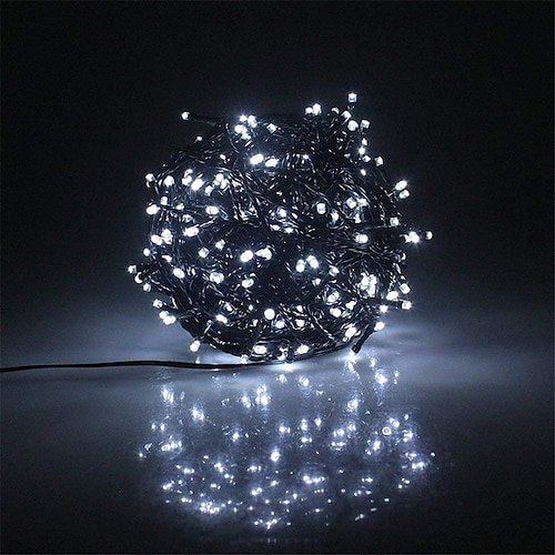 10m 100LED wasserdichte Lichterkette warmweiß blau weiß Lichterkette für Außen Garten Dekor Image