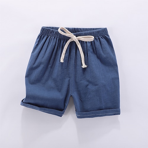 Jungen 3D Feste Farbe Hose Kurze Hose Basic kinderkleidung 2-9 Jahre Schulanfang Image