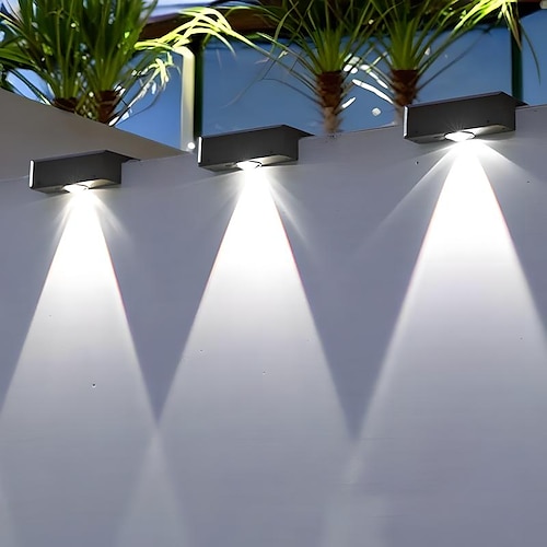LED Außenwandleuchte Solarlampen Solarleuchte für Balkongeländer superhelle LED-Terrassen- und Zaunleuchten, wasserdichte Außen-Downlights, solarbetriebene Nachtlampen für Garten, Balkon und Veranda Image