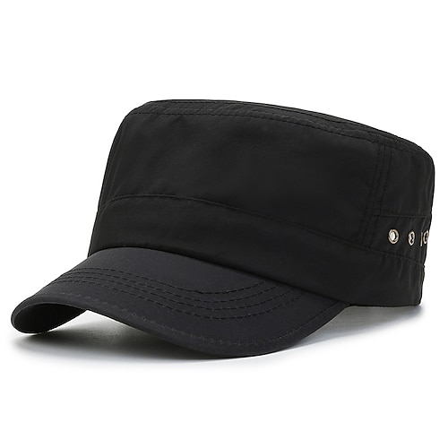 Kadettenhut Armeemütze Basic Alltagsmütze im Militärstil Trucker Dad Hat Military Flat Top verstellbare klassische Baseballmütze Image