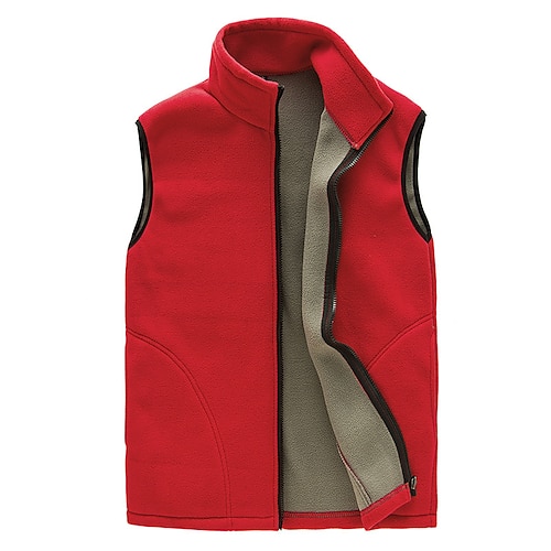 Per donna Gilet da pesca Cappotto invernale Gilet in pile da escursionismo Giacca Invernale Trench Top Esterno Calore Termico Antivento Asciugatura Rapida Multi tasche Inverno Poliestere Nero Rosso