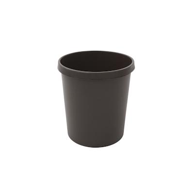 PROREGAL SparSet 4x Klassischer runder Kunststoff Papierkorb | 18 Liter | HxBxT 32x31x31cm | Braun Image