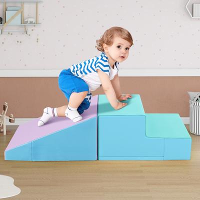 2-Piece Step and Slide Climber for Infants and Toddlers Baby Soft Play Set Foam Blocks - 40