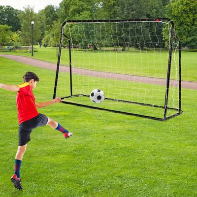 2-in-1 Kids Soccer Rebounder and Soccer Goal with Adjustable Height-White