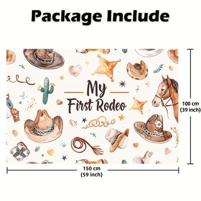 TEMU 1pc 5Ã—3 Ft Backdrop, Rodeo Theme 1st Birthday Party Decorations Rodeo Mexican Cactus Girls Boys Birthday Party Photography Background Banner First Rodeo Party Supplies Brown