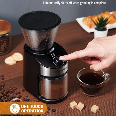 TEMU Shardor Coffee Grinder Burr Electric, Automatic Coffee Bean Grinder With 40 Seconds Digital Timer Display, Adjustable Burr Mill With 25 Precise Grind Setting, Black