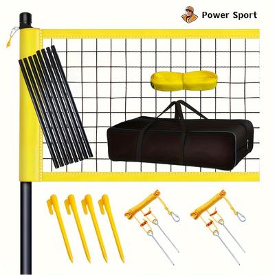 TEMU : 25pcs Volleyball & Net Set Net (32x3 Feet), Steel Poles, Bag, & - For , ,