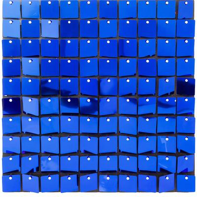 TEMU Blue Shimmer Wall Backdrop, 24pcs Square Sequin Shimmer Backdrop Panel, Photo Backdrops For Birthday, Anniversary, Wedding, Graduation & Bachelorette Party Decoration