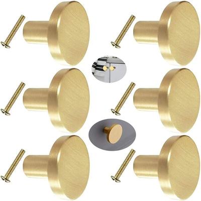 Stück Schubladenknöpfe, goldene Möbelknöpfe, runde Schrankknöpfe, goldene Messing-Schubladenknöpfe, Image