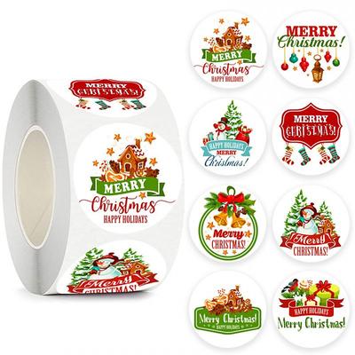 500pcs Merry Christmas Stickers Christmas Theme Seal Labels Stickers For DIY Baking Package Envelope Stationery Decoration Adhesive labels Happy Christmas Decorative labels Children's Toys Gift