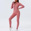 Combinaison Ensembles d'entraînement Femme Hiver Zip sur le devant Le Maillot de corps Spandex Yoga Aptitude Exercice Physique Contrôle du Ventre Lifting des fesses Respirable Des sports Tenues de