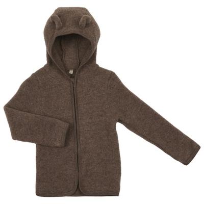 Huttelihut - Kid's Jacket Bear Ears Wool Fleece - Merinojacke Gr 104 braun