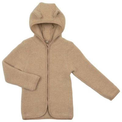 Huttelihut - Kid's Jacket Bear Ears Wool Fleece - Merinojacke Gr 104 beige