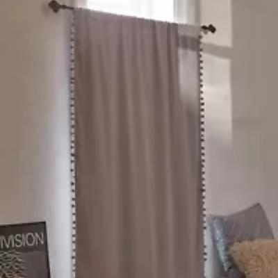 Urban Outfitters Accents | Urban Outfitters Blackout Pompom Curtain Panel 52x84 | Color: Gray | Size: Os