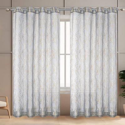 Martina Embossed Metallic Sheer Grommet Window Panel, 55x90 Inches