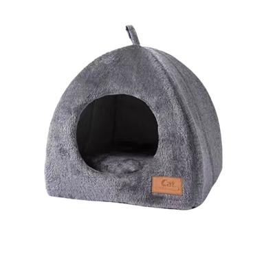 TEMU 1pc Cozy Semi-enclosed Cat Bed - Dogs Pet Tent Cave For Comfortable Sleeping And Nesting