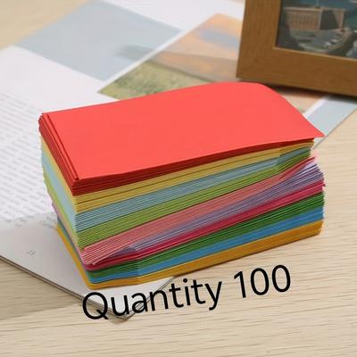 TEMU 100pcs Per Package. Chinese-style Set Envelope Packaging Paper Storage Paper Bag Envelope Small Fresh Plain Color Transparent Manufacturer's Product -