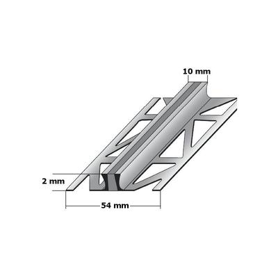 Dehnungsfugenprofile 2 x 54 x 2500 mm Fliesentrennprofile Fugenleisten Metallprofile Bodenprofile