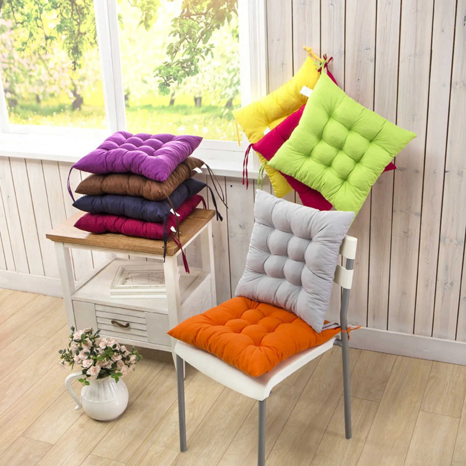 Coussinets de siège épais colorés, coussin de chaise de jardin, nouveau Textile de maison, cravate sur bureau, jardin, salle à manger, cuisine