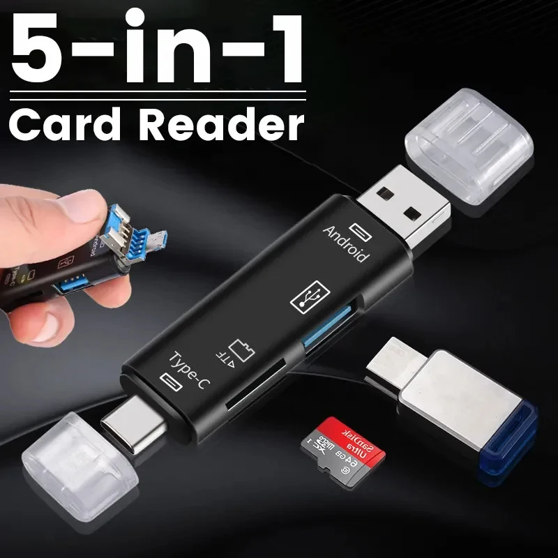 Adaptateur 5 en 1 Type C multifonction Usb Micro TF lecteur de carte mémoire SD OTG pour téléphone portable ordinateur Smartphone Dock adaptateur OTG