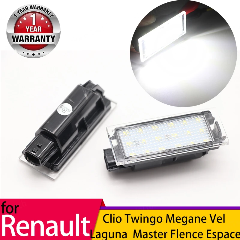 Eclairage de plaque LED pour voiture Renault, planner, numéro, Megane 2, Clio, décennie k 3, Megane 3, Twingo, Master, Vel, Satis