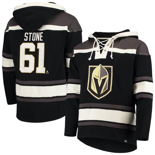 Herren '47 Mark Stone Black Vegas Golden Knights Spielername & Nummer Lacer Pullover Hoodie