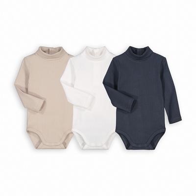 Pack of 3 Bodysuits with High Neck