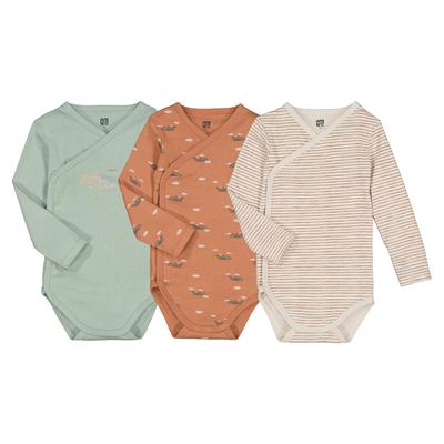 Pack of 3 Newborn Bodysuits with Long Sleeves