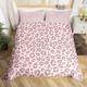 Pink Leopard Skin Duvet Cover Leopard Bedding Set For Kids Boys Girls Africa Cheetah Child Comforter Cover Ultra Soft Safari Animal Fur Bedspread Cover Double Size Zipper