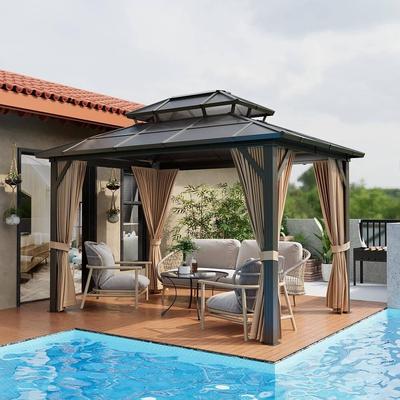 Hardtop Gazebo, with Curtains and Netting