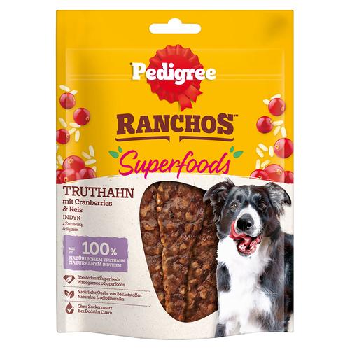 Sparpaket: 7x 70g Pedigree Ranchos Superfoods Truthahn Hundesnacks