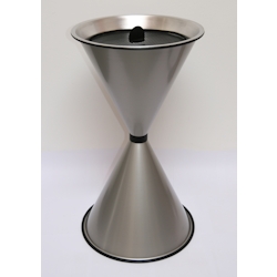 Aschenbecher Standascher Diabola 71x40cm silber SZAGATO Made in Germany Aschenbecher für draußen mit Deckel Standaschenbecher Stand Aschenbecher Image