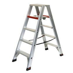 Stehleiter 2x5 Stufen Profi Länge 140cm 140x58x23cm Alu SZAGATO Stufenleiter Standleiter Haushaltsleiter Bockleiter Doppelstufenleiter Malerleiter
