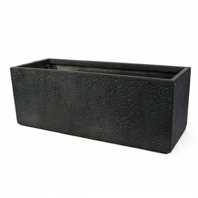 Blumenkübel aus Fiberglas neuartiges Stein-Optik Pflanzkübel 58x17x17 cm Anthrazit Trog - Köhko Image