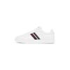 Plateausneaker TOMMY HILFIGER "ICON COURT SNEAKERS STRIPES", Damen, Gr. 35, beige (ecru), Leder, Lederimitat, Textil, sportlich, Schuhe, Schnürschuh, Freizeitschuh, Halbschuh mit Tommy-Streifen