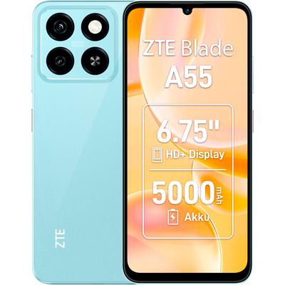 ZTE Smartphone "Blade A55", blau (wasserblau), B:7,74cm H:16,77cm T:0,85cm, Mobiltelefone