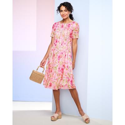 Blair Women's Bouquet Seamed Dress - Pink - L - Misses