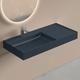 Doporro - Lavabo Suspendu avec Bonde Vasque à Poser Gris Noir Mat 100x46x12cm Lave Mains