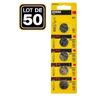 Lot de 50 Piles Bouton CR2032 3V 210mAh Lithium KODAK