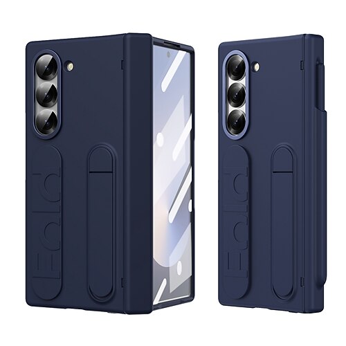 Handy Hülle Handyhüllen Für Samsung Galaxy Z Fold 7 Z Fold 6 Rückseite Mit Ständer mit Displayschutz Vollschutz Retro Rüstung PC Silikon