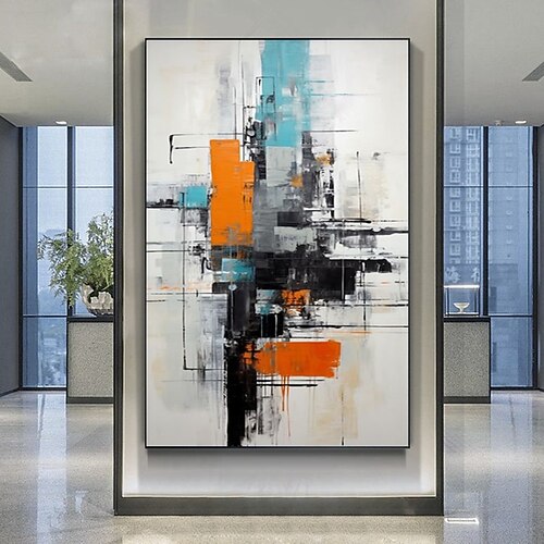 handgefertigtes Ölgemälde auf Leinwand, Wandkunst, Dekoration, abstraktes Messergemälde, Blumen, blau, für die Inneneinrichtung, gerolltes, rahmenloses, unbelastetes Gemälde Image