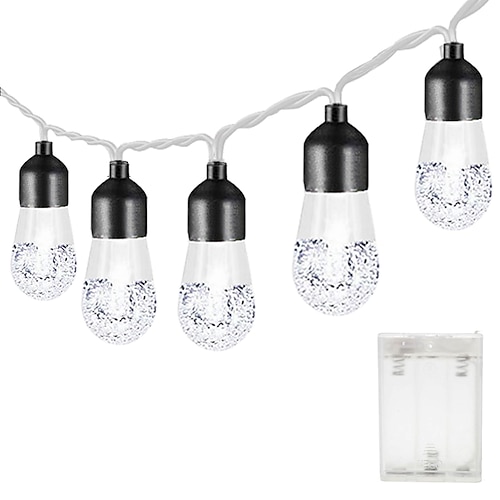 1,5 m 2 m 3 m 4 m 5 m 10 m Retro-Lampen-Stringlichter Acrylblasen-Stringlichter Halloween Party Dekorationshochzeitslichter Warmweiß RGB Weiß Blau AA-Batterien betrieben 1 Set Image