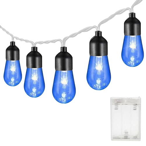 1,5 m 2 m 3 m 4 m 5 m 10 m Retro-Lampen-Stringlichter Acrylblasen-Stringlichter Halloween Party Dekorationshochzeitslichter Warmweiß RGB Weiß Blau AA-Batterien betrieben 1 Set Image