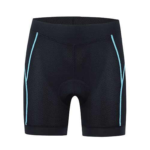 Damen Gepolsterte Fahrradhose Fahhrad Gepolsterte Shorts / Chamois Unterteile Rennpassform Sport Schnelltrocknend Leicht Hohe Elastizität Bequem Schwarz Blau Schwarz Bekleidung Fahrradbekleidung