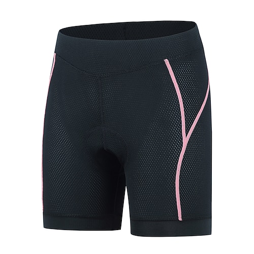 Damen Gepolsterte Fahrradhose Fahhrad Gepolsterte Shorts / Chamois Unterteile Rennpassform Sport Schnelltrocknend Leicht Hohe Elastizität Bequem Schwarz Blau Schwarz Bekleidung Fahrradbekleidung