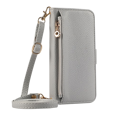 Handy Hülle Handyhüllen Für iPhone 17 Pro Max 17 Air 16 15 14 Pro Max Plus 13 12 11 Pro Max Mini Rückseite Mit Ständer Reisverschluss Mit Handgelenkschlaufe Retro TPU PU-Leder Image