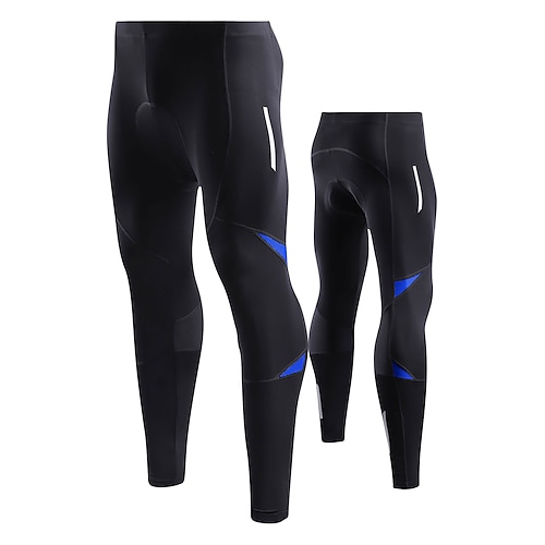 Herren Fahrradhose Fahrradhose Fahhrad Strumpfhosen Unterteile Rennpassform Sport Schnelltrocknend Reflektierende Streifen Elastisch Schweißableitend Schwarz Blau Bekleidung Fahrradbekleidung