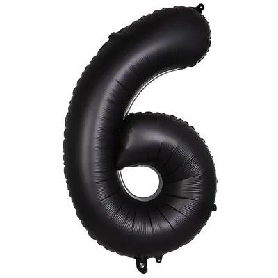 Folienballon 6, schwarz, 86 cm Image