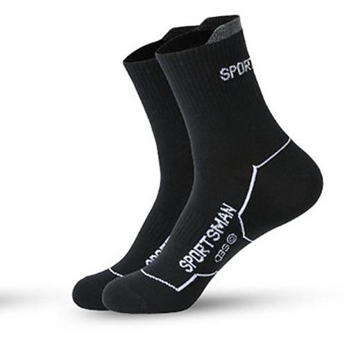 Herren Socken Fahrradsocken Sportsocken Campen und Wandern Übung im Freien Radsport / Fahhrad Fahhrad / Radsport warm halten Atmungsaktiv Antirutsch 1 Paar Winter Buchstabe Nummer Baumwolle Schwarz