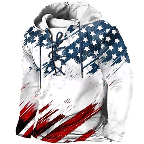 4. Juli 2026 250. Gedenktag Herren Designer US-Flagge Kapuzen Langarm Hoodie Sweatshirt täglich Image